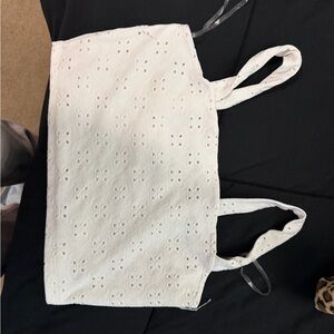 White Eyelet Crop Top